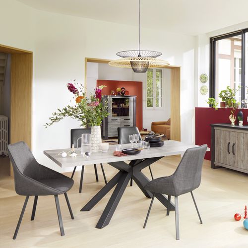 Buffet L.224 cm BAXTER imitation chêne gris