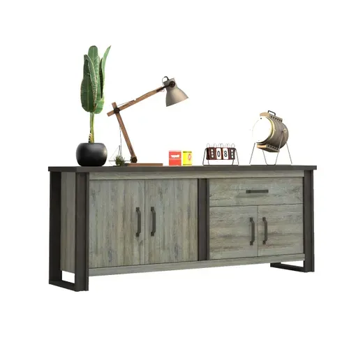 Buffet L.224 cm BAXTER imitation chêne gris