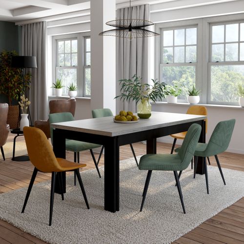 Table extensible L.180/225 cm BAXTER imitation chêne/ gris vue d'ambiance 1