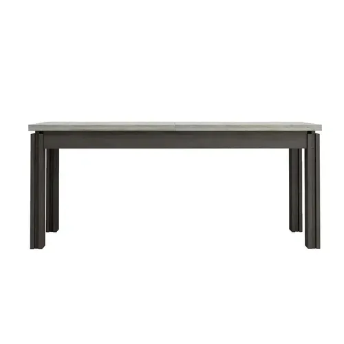 Table extensible L.180/225 cm BAXTER imitation chêne/ gris vue de face