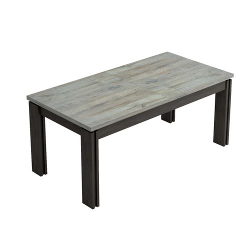 Table extensible L.180/225 cm BAXTER imitation chêne/ gris
