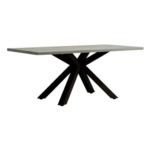 Table L.180 cm pied central BAXTER imitation chêne/ gris