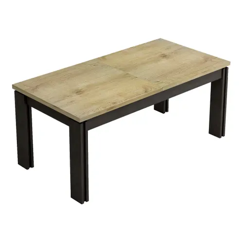 Table extensible L.180/225 cm BAXTER imitation chêne vue 3/4