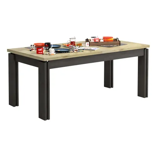 Table extensible L.180/225 cm BAXTER imitation chêne