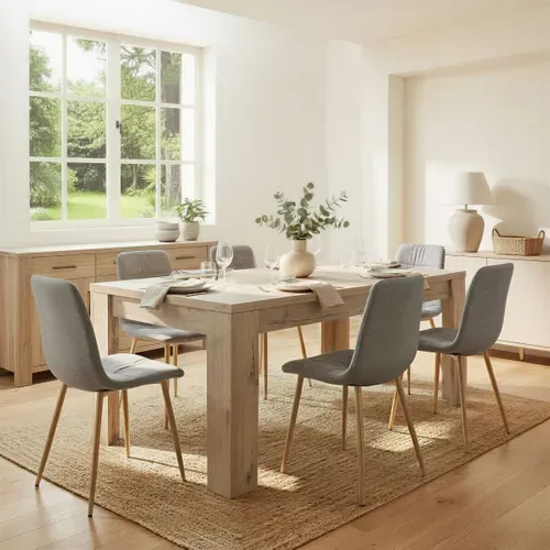 Table extensible L. 180/225 cm FOREST Imitation chêne vue d'ambiance 1