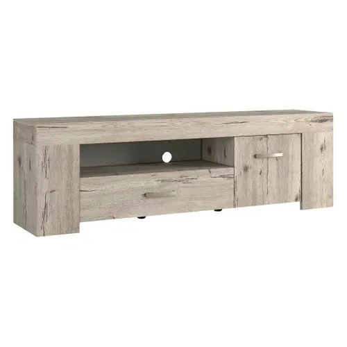 Meuble TV L 180 FOREST Imitation chêne vue 3/4