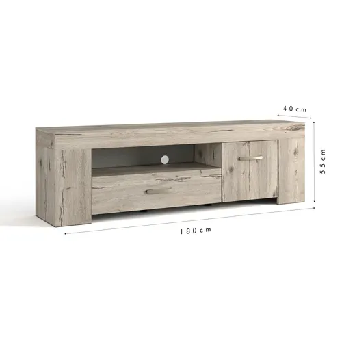 Meuble TV L 180 FOREST Imitation chêne