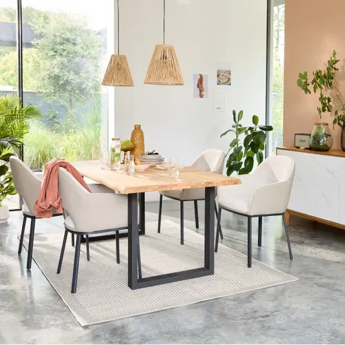 Fauteuil FOREST bi matière écru