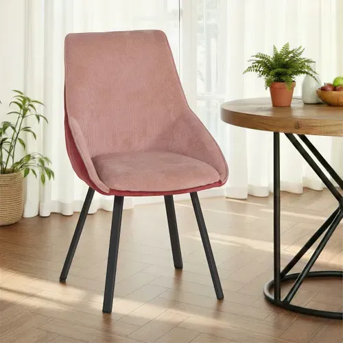 Chaise velour cotelé Baxter Corail vue d'ambiance 1