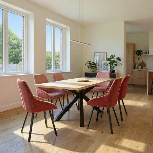 Chaise velour cotelé Baxter Corail