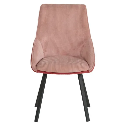 Chaise velour cotelé Baxter Corail vue de face
