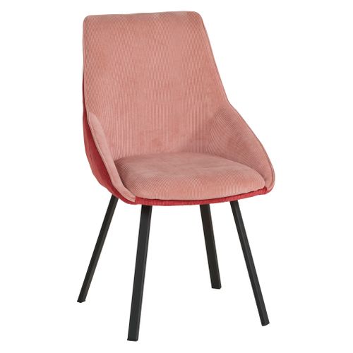 Chaise velour cotelé Baxter Corail vue 3/4
