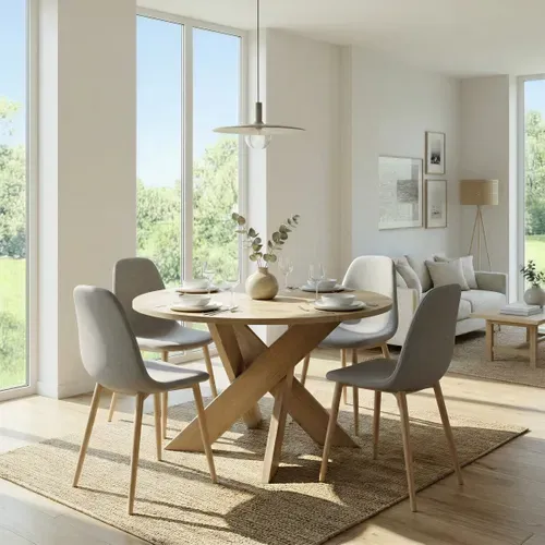 Table ronde DAVIS Imitation chêne