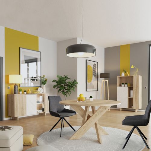 Table ronde DAVIS Imitation chêne