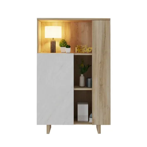 Buffet haut DAVIS Imitation chêne vue d'ambiance 1