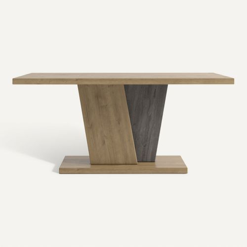 Table basse TERRA Imitation chêne / béton ciré vue de face