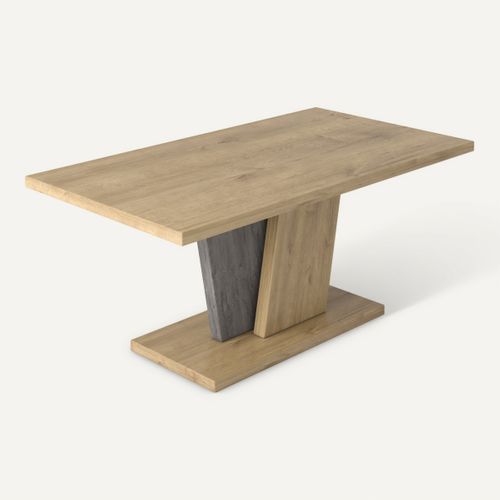 Table basse TERRA Imitation chêne / béton ciré vue de derrière