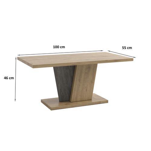 Table basse TERRA Imitation chêne / béton ciré