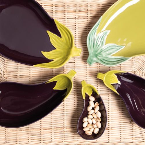 Coupe Aubergine 27x12,7 Cm En Céramique
