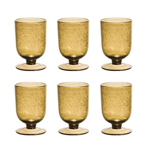 Verre à Pied Gordes Bullé 25 Cl Ambre (lot De 6) En Verre