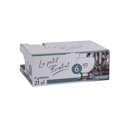 Boîte De 6 Gobelets Bistrot 21 Cl En Verre