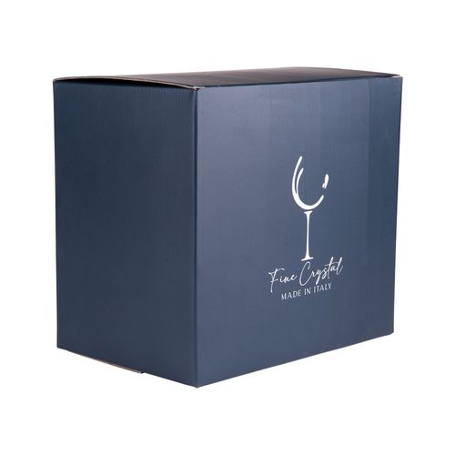 Coffret De 6 Verres à Pied Divina Bleu 28 Cl En Verre Cristallin