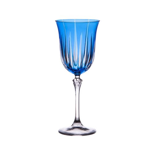 Coffret De 6 Verres à Pied Divina Bleu 28 Cl En Verre Cristallin