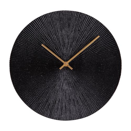 Horloge à Poser Soleil Noir 25 Cm En Métal En Métal