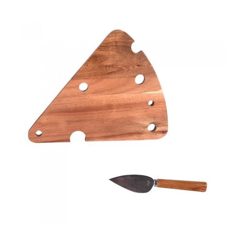 Coffret À Fromage 2 Pièces (plateau + Couteau)  Neure Marron