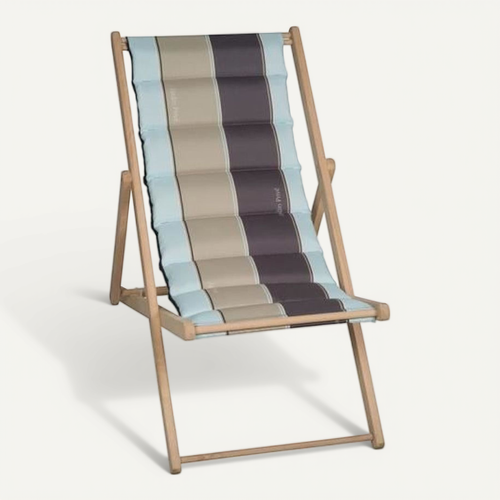 Chilienne Matelassée J'adore - Hêtre Massif, Toile Réversible Gris/ardoise