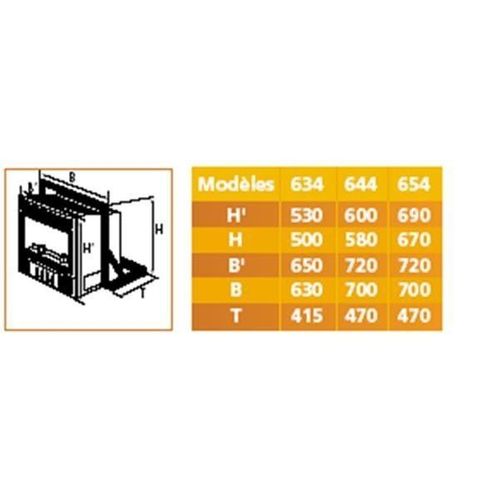 Insert à Bois 6kw Noir - 634