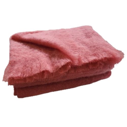 Couverture En 100 % Pure Mohair 320g/m2 - 240x260 Cm - Rose Foncé