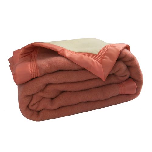 Couverture Pure Laine Vierge 600g/m2 Bicolore - 240x220 Cm - Orange