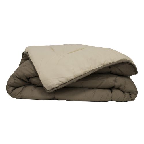 Couette Réversible Bicolore En Microfibre 400 Gr/m² - 260x240 Cm - Taupe