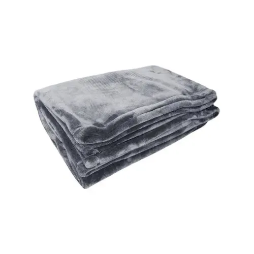 Couverture Microflanelle Acier 220 X 240 Cm Gris Foncé