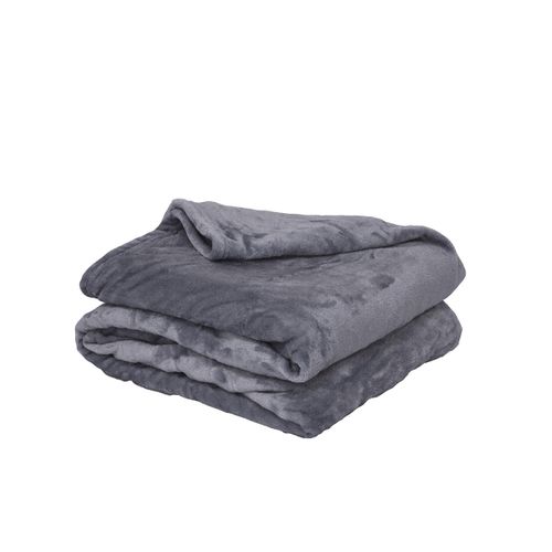 Couverture Microflanelle Acier 220 X 240 Cm Gris Foncé