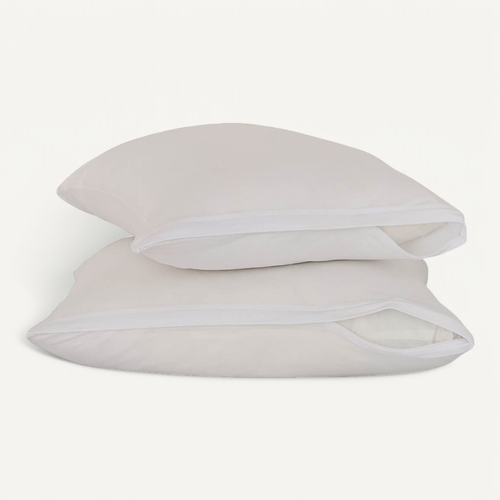 Lot De 2 Protège Oreillers Tencel Mesh 50 X 70 Cm Blanc