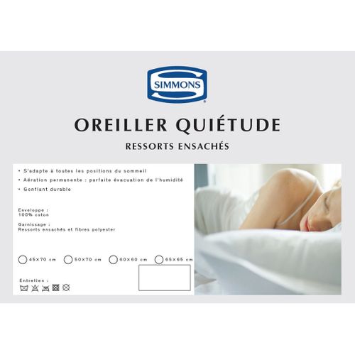 Oreiller Ressorts Ensachés Quietude 65x65
