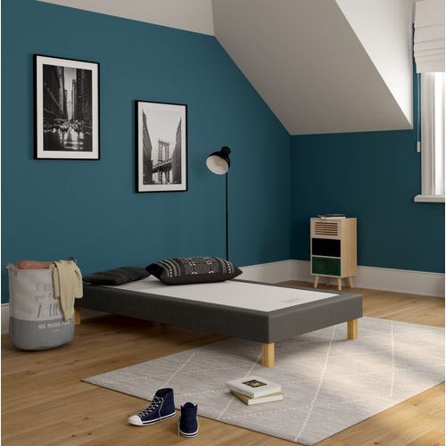 Sommier gris 80x200 cm SIMMONS DECO VELOUR vue d'ambiance 1