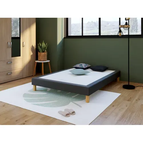 Sommier gris 140x190 cm SIMMONS DECO VELOUR vue d'ambiance 1