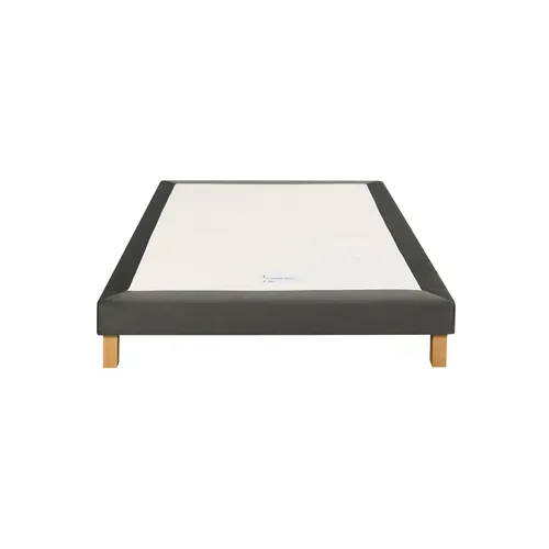 Sommier gris 140x190 cm SIMMONS DECO VELOUR vue de face
