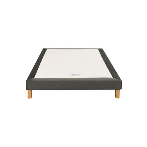 Sommier gris 140x200 cm SIMMONS DECO VELOUR vue de face