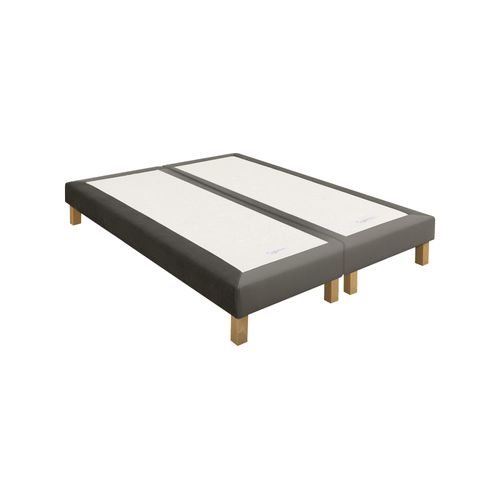Sommier gris 2x80x200 cm SIMMONS DECO VELOUR vue 3/4