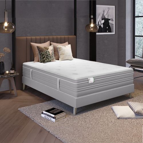 Ensemble matelas Ressort Ensachés 140x190 cm L'ELEGANT, Epaisseur 30 cm, Ferme + Sommier