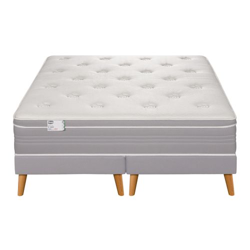 Ensemble L'ELEGANT 200x200 cm Matelas Ressort Ensachés H30cm, Ferme, 2 Sommiers