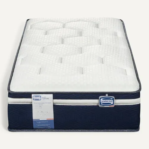 Matelas hybride 90x190 cm SIMMONS NUIT FRAICHE ép.27 cm vue de face