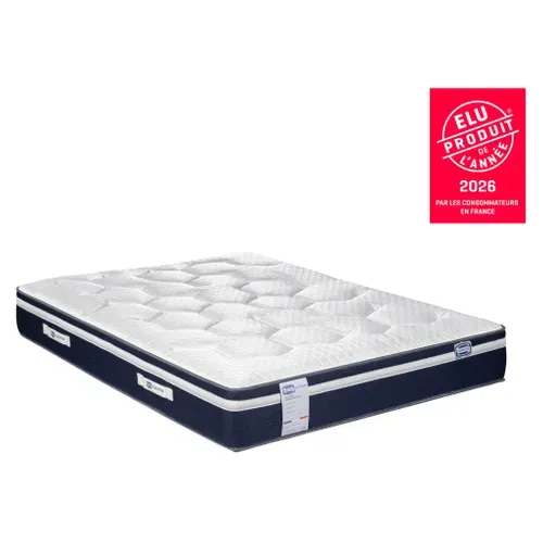 Matelas hybride 180x200 cm SIMMONS NUIT FRAICHE ép.27 cm vue 3/4