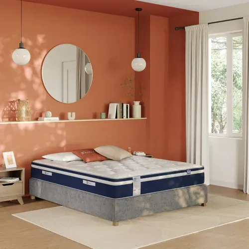Sommier gris 160x200 cm SIMMONS ETOFFE vue d'ambiance 1