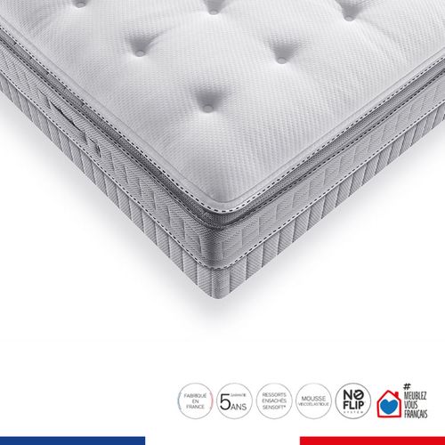 Matelas Ressort ensachés 160x200cm EXTENSION Ferme, H29 + 2 Oreillers + couette