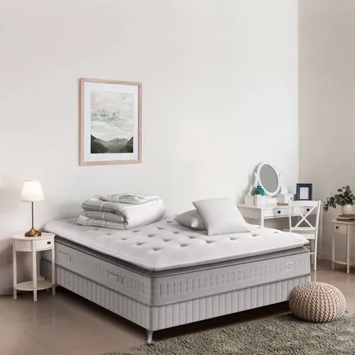 Matelas Ressort ensachés 160x200cm EXTENSION Ferme, H29 + 2 Oreillers + couette